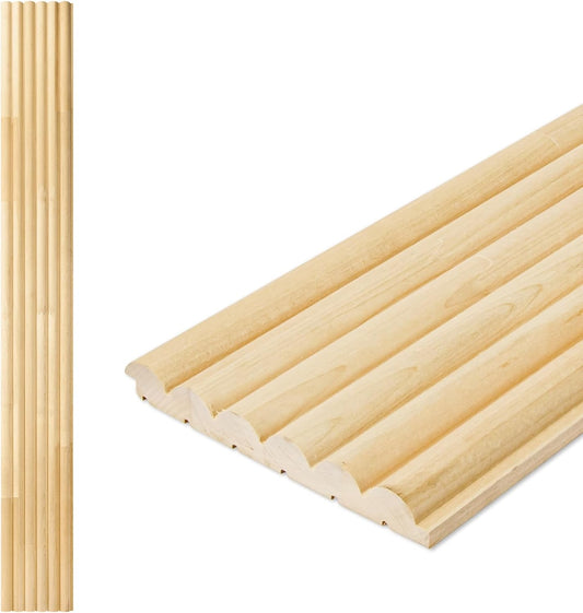 Art3d 4 Pc 96"x5.7" Wood Slat Wall Panel for Interior, Ceiling and Decoration, Semi-Cylinder Design, 15.2 SqFt