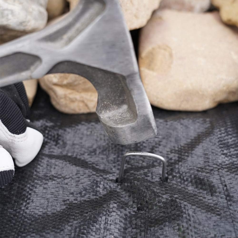 200 Pack 12" Garden Stakes Pins,Heavy Duty Garden Landscape Staples Stakes Pins Galvanized Landscape Fabric Staples Sod Ground Staple for Anchoring Weed Barrier Fabric