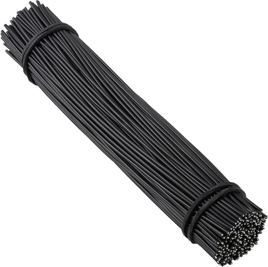200 Pcs 6 inch Garden Twist Tie, Round Plastic Twist Ties for Plants, Vines and Wrapping Cords or Christmas Tree Gardening Plants Growth and Care, Office Home Cable Organization (Black)