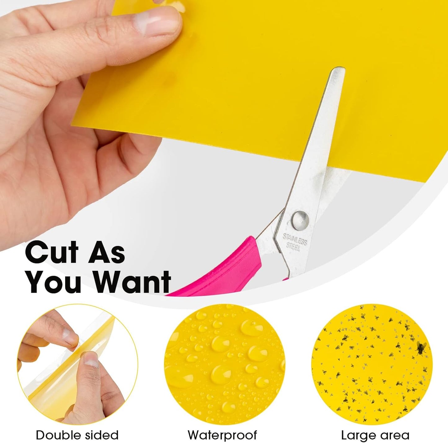 550 Pcs 7.9 x 4 Inch Sticky Traps for Plant Gnats Double Sided Sticky Traps with Twist Ties for Flying Killer Insect Indoor Outdoor Fungus Gnats, Whiteflies, Aphids (Yellow)