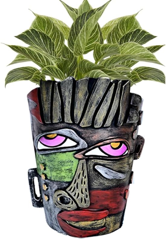 Abstract Face Planters Pots Head,Unique Head Planter for Indoor Plants,Funny Face Flower Pot,Colorful Plant Pots for Outdoor Garden Decor and Home Art Decoration(Classic)