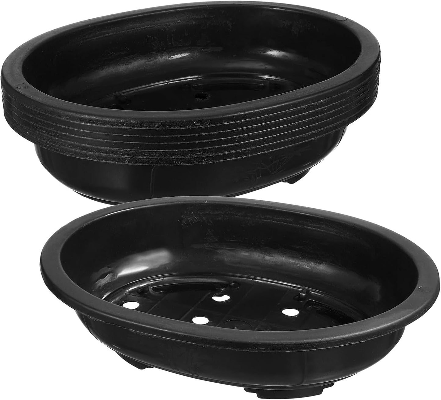 ERINGOGO 6 PCS Bonsai Training Pots, 15'' Oval Bonsai Planter Pot with Drainage Hole, Plastic Large Deep Flower Pot Plants Growing Pots for Nursery, Garden, Balcony