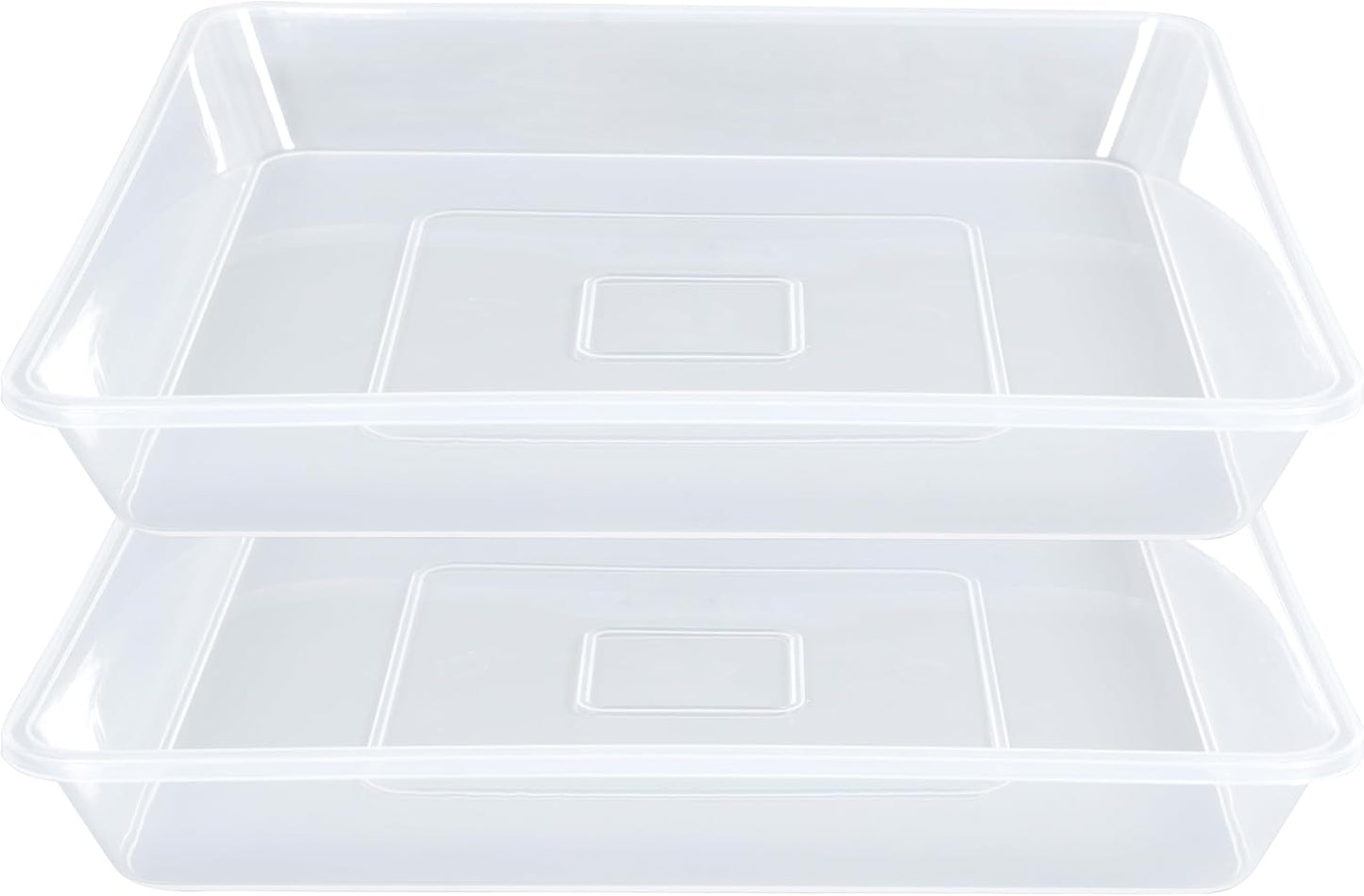 Square Plant Saucer 12 Inch 2 Pack, Thick Clear Plastic Flower Plant Pot Saucer, Square Planters for Indoors and Outdoors Plants, Garden Plant Saucers for Pots Plant Trays.