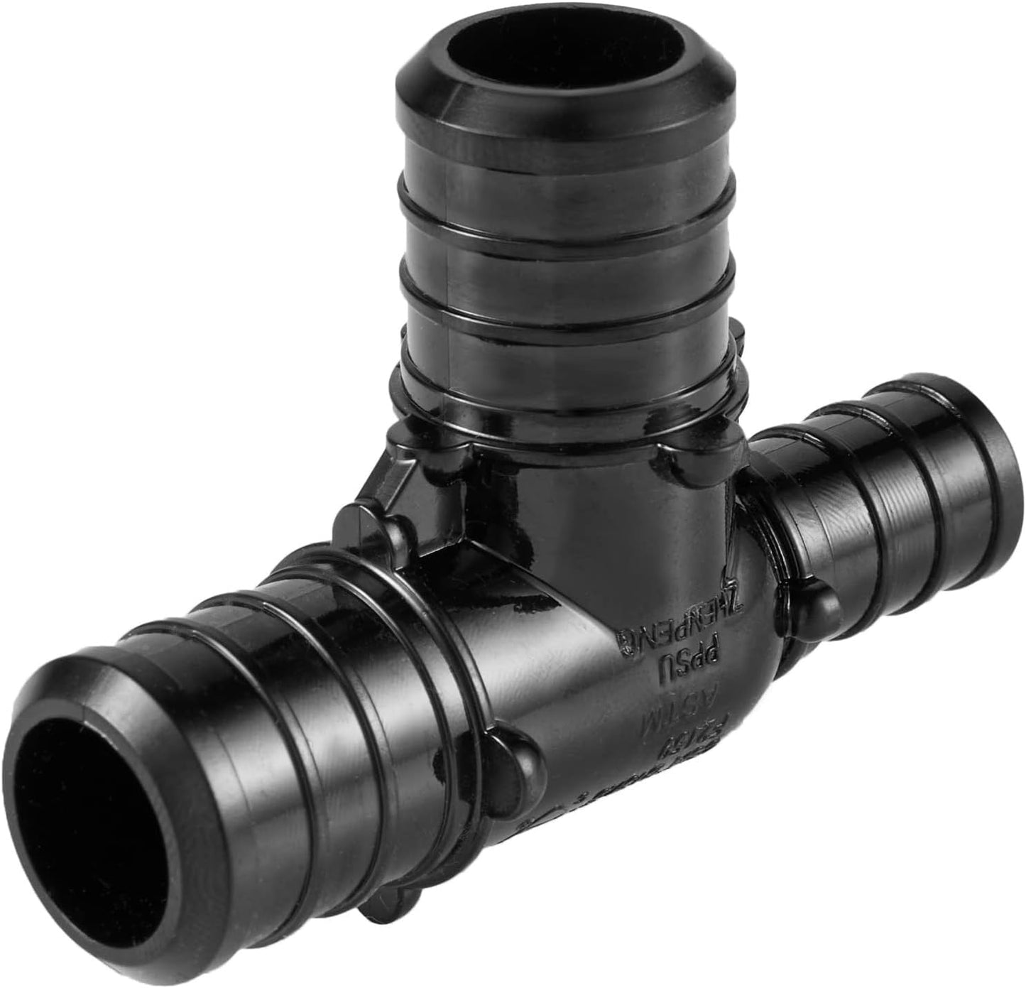 (Pack of 10) EFIELD Poly PPSU Barb Crimp Pex Fitting 3/4" X1/2" X 3/4" Reducing Tee, ASTM F2159,(PPSU1807032)