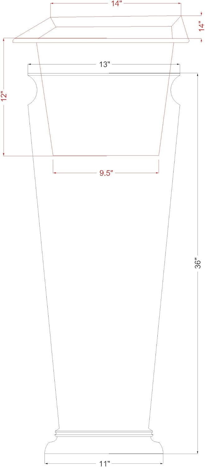 H Potter Tall Planter Patio Garden Copper Indoor Outdoor Deck Flower with Tray