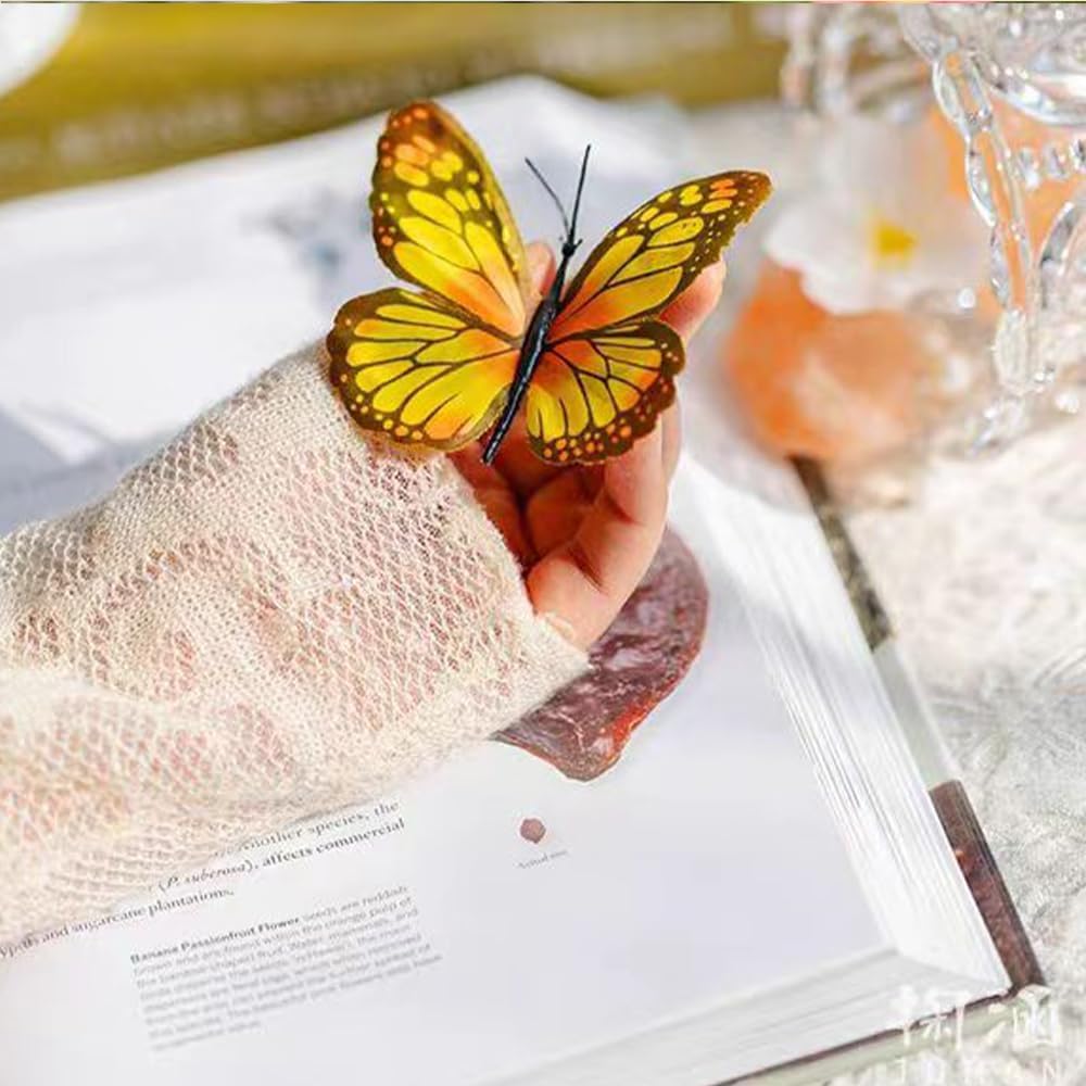 Artificial Butterfly Branche, Simulation Branch Stems with Fake Butterfly Floral Arrangement for Vase Filling Home Office Party Decoration (Colour Mixture)