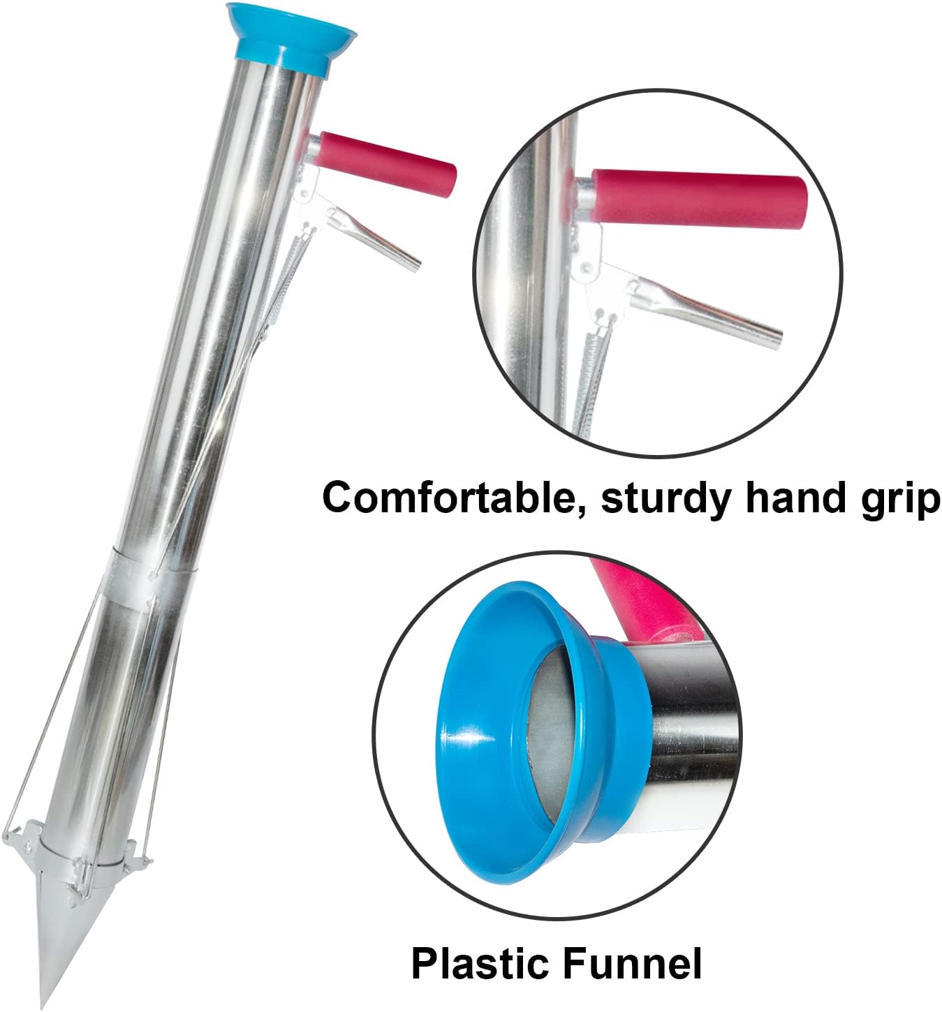 AIWFL Seedling Transplanter Long Handled Bulb Planter Tools Vegetable Young Plant Manual Plant Transplanter Stainless Steel Planting Garden Tools