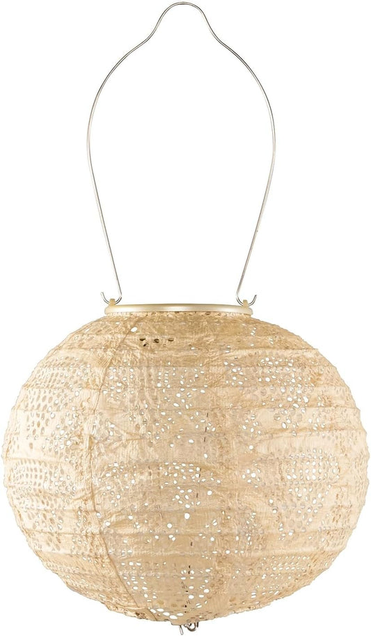 Allsop Home Garden 31771 Soji Stella Globe 8-in. Tyvek Solar Lantern (Pearl)