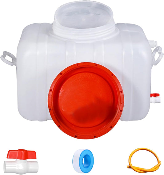 53 Gallon Water Storage Container with 3M Water Pipe, Portable Plastic Water Carrier Large Capacity Water Tank Thick Water Dispenser for Household Outdoor Camping RV Self-Driving(Size:80L/21.1Gallon)