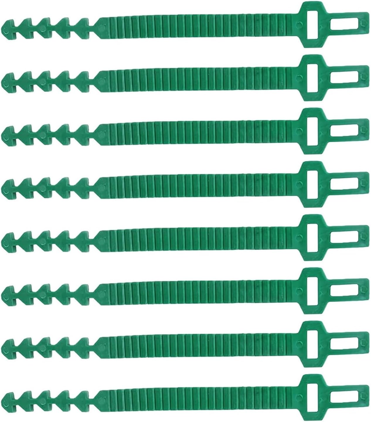 8PCS 9.45 Inch Green PP Stump Support Strip Heavy Duty Adjustable Interlock Garden Plants Shrub Ties for Gardening Pots Nurseries