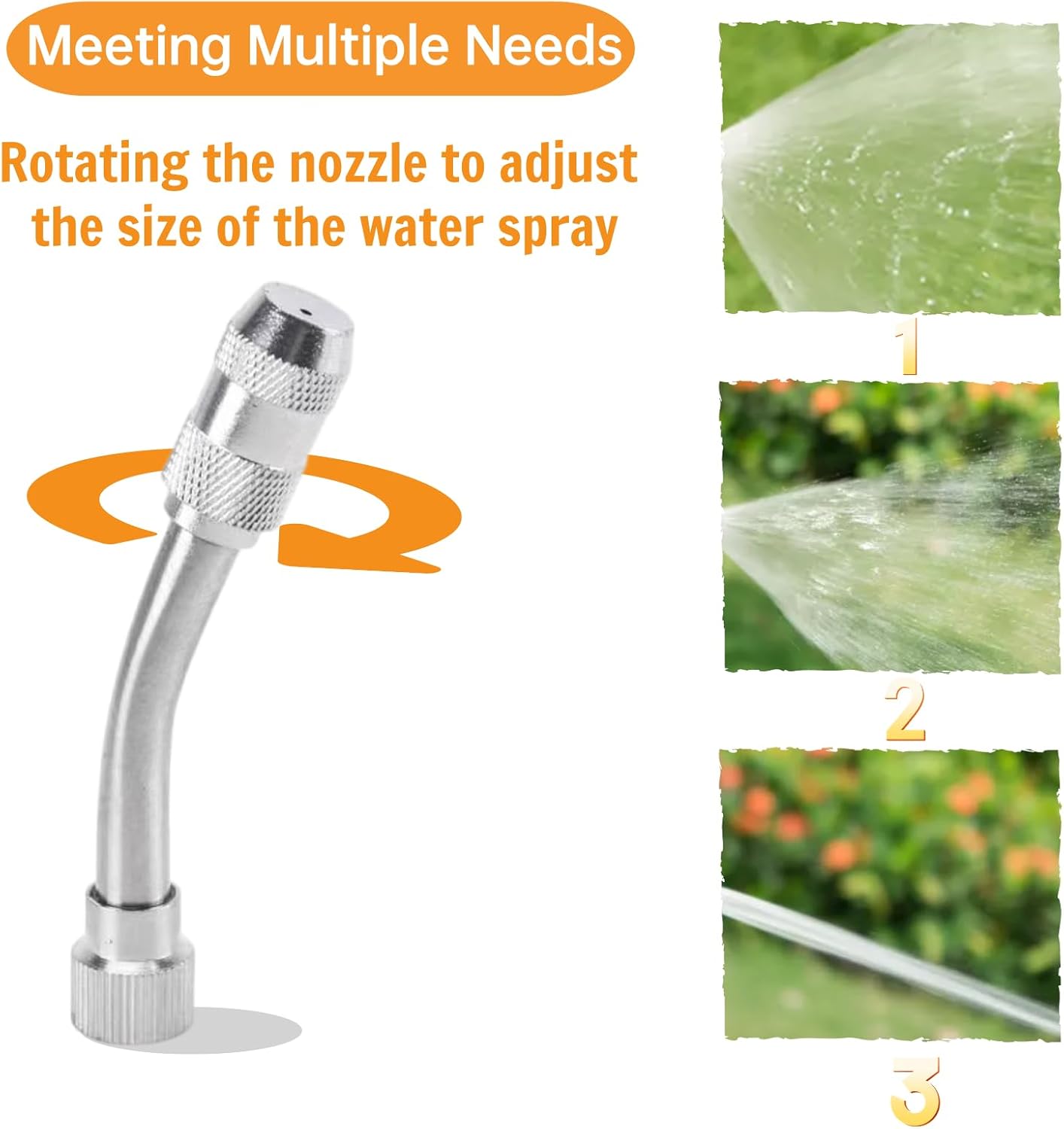 44'' Metal Sprayer Wand Replacement,1/4" & 3/8" Brass Barb Universal Sprayer Wand with Shut off Valve, Stainless Spray Wand with 1/2" & 3/8" Hose Quick Connectors, 2 Hose Clamps, 1 Tape