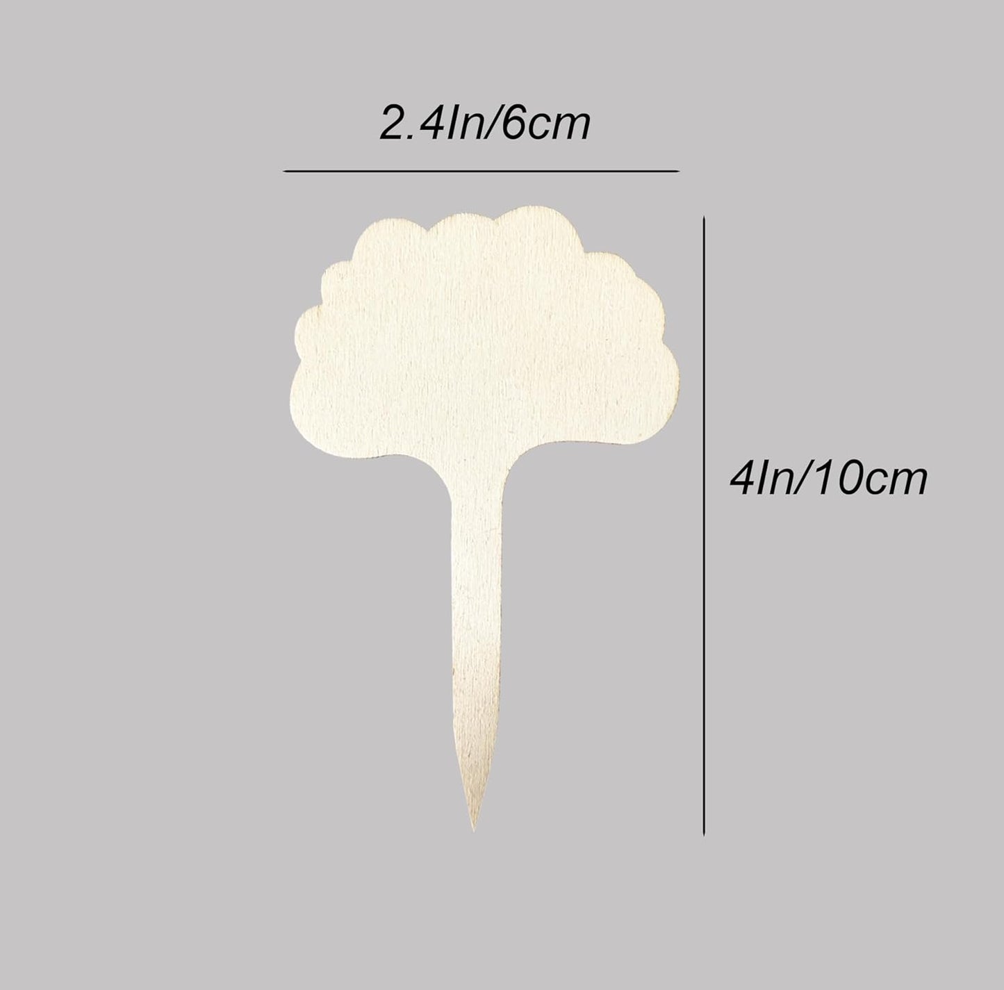 100 Pcs Wood Plant Labels, Natural Wooden Plant Marker Garden Sign Tags, T-Type Garden Markers for Succulents, Herbs, Seedlings, Potted, Flowers, Vegetables (Cloud)