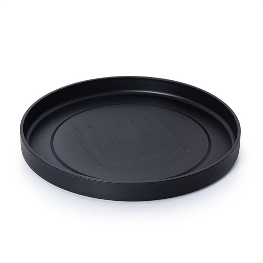 Phoenix Vine 14 Inch Plastic Plant Saucer Water Drip Tray, Heavy Sturdy Round Plant Drainage Tray for Indoors Outdoor, Matte Black, 21-TY-14B-1