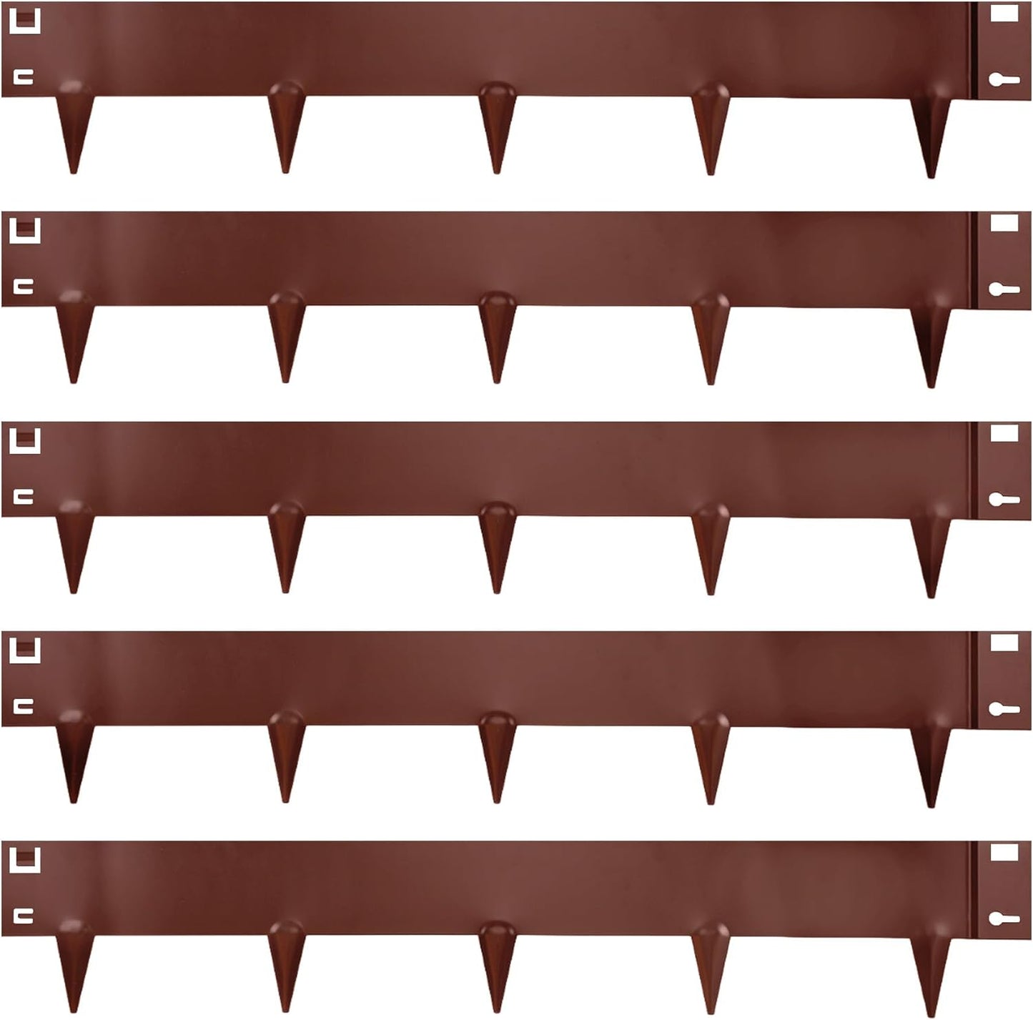 5 Pack Metal Landscape Edging, 42”L x 7”H Brown Bendable Steel Lawn Garden Edging Border, No Dig Edging for Landscaping Yard Pathway (16.5 Ft Total)