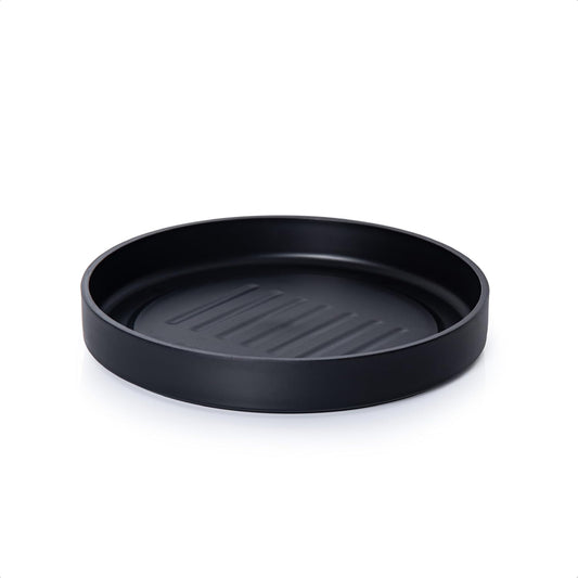Phoenix Vine 10 Inch Plastic Plant Saucer Water Drip Tray, Heavy Sturdy Round Plant Drainage Tray for Indoors Outdoor, Matte Black, 21-TY-10B-1