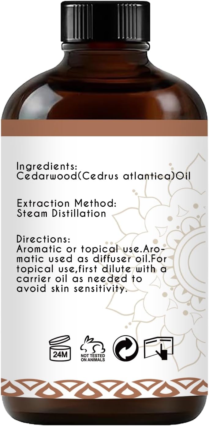 Cedarwood Essential Oil for Diffuser Room Spray Household - 4 Oz