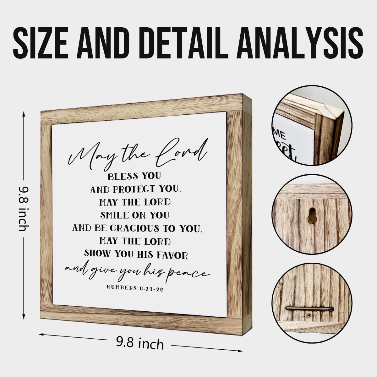 SUSZDOU Scripture Sign, May the Lord Bless You and Protect You Sign, Wooden Plaques Box Signs, Blessing Sign, Christian Home Decor, Christian Gift, Bible Verse Decor Sign, Numbers 6:24-26 Sign