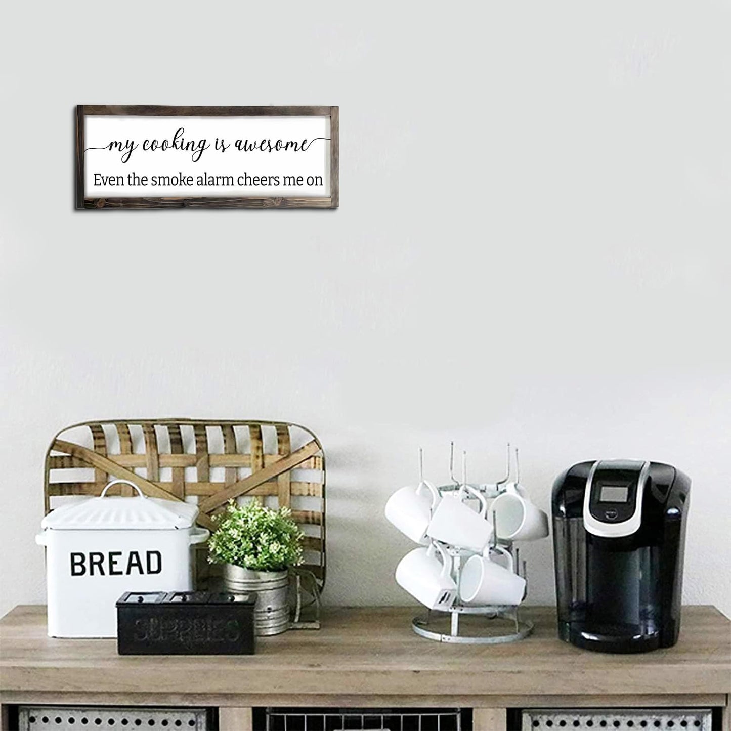 Dazingart Funny Kitchen Sign, My Cooking Is So Awesome, Farmhouse Kitchen Wall Decor,Rustic Quote Wooden Plaque Hanging For Housewarming (cooking)