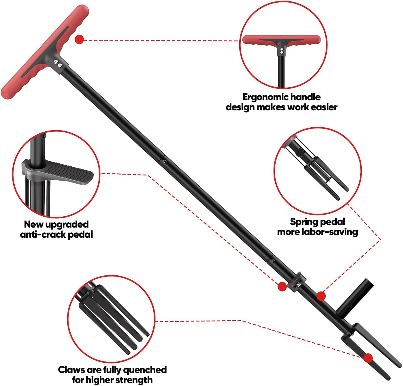 FLORA GUARD Weed Puller Tool with Long Handle - Stand-Up Weeding Tool for Lawn & Garden, Effortlessly Remove Roots Without Bending or Kneeing, Extra Long Gripper for Dandelion & Deep Roots