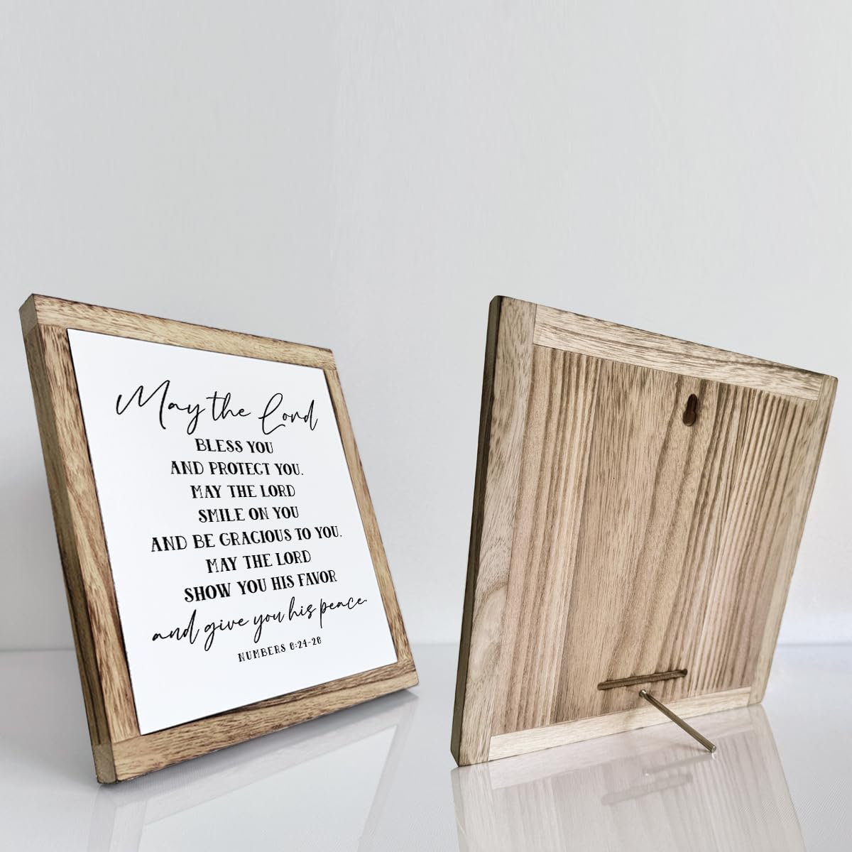 SUSZDOU Scripture Sign, May the Lord Bless You and Protect You Sign, Wooden Plaques Box Signs, Blessing Sign, Christian Home Decor, Christian Gift, Bible Verse Decor Sign, Numbers 6:24-26 Sign