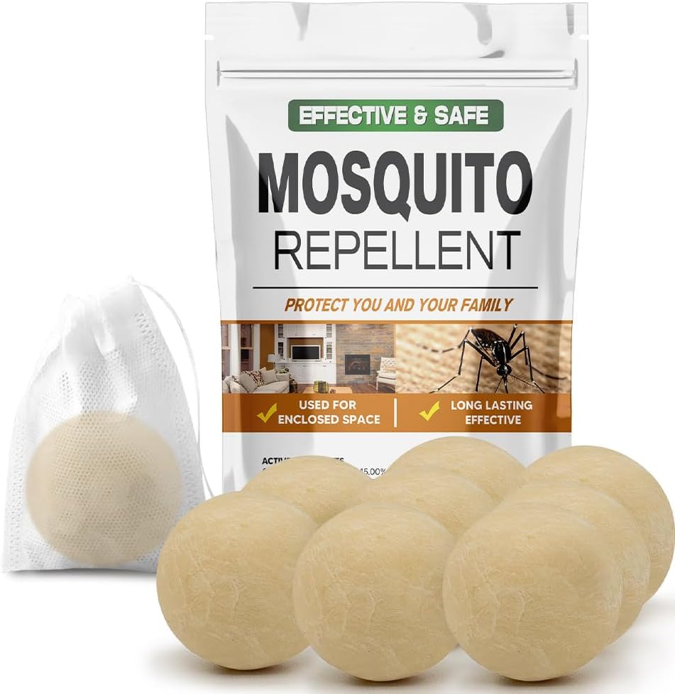Mosquito Repellent for Patio, Indoor Mosquito Repellent Balls, Mosquito Control for Garage, Outdoor Yard Mosquitoes Deterrent, Mosquitoes Repellant for Room, Keep Mosquito Away for Travel-8P