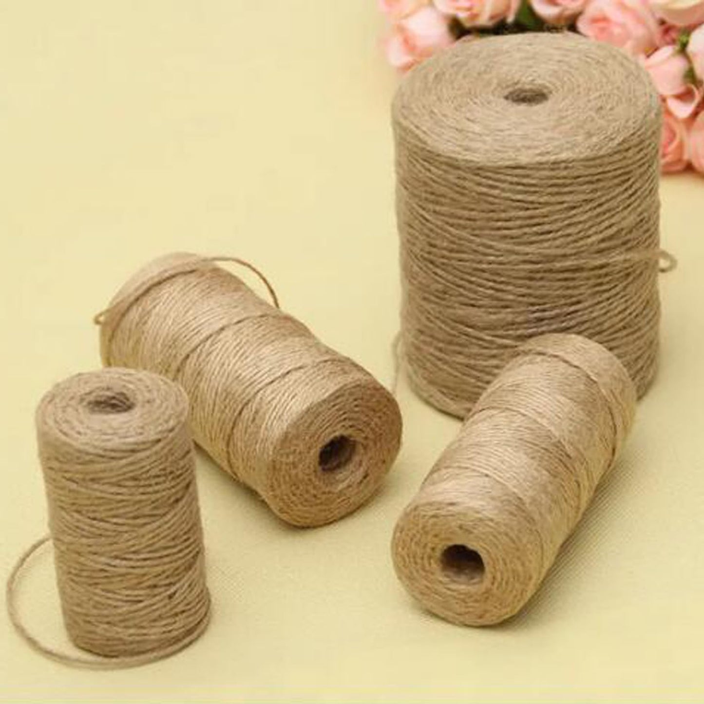 1/6 in (4 mm) X 328 Ft (100 Meters) Jute Twine Rope String for Home Decorating, Cat Scratcher Post Tree, DIY Arts Crafts, Garden, Binding, Packing Material