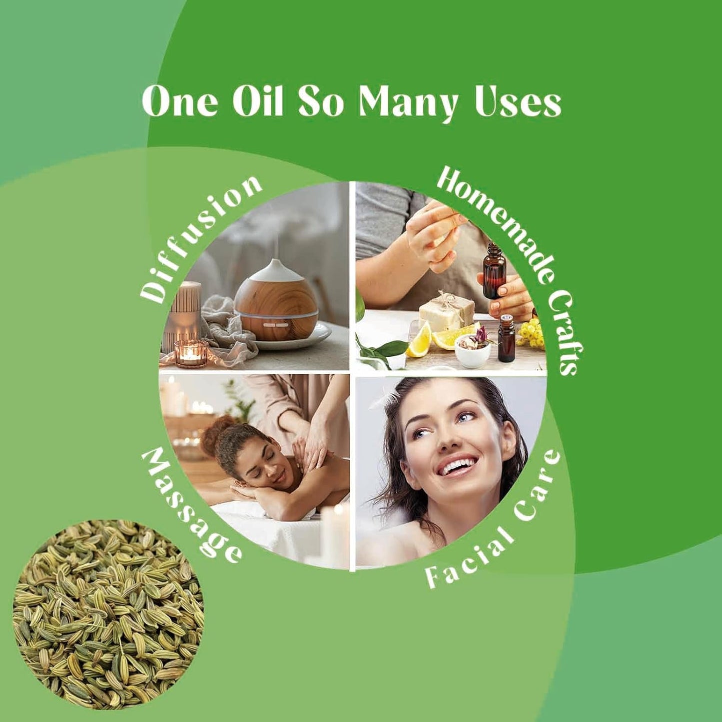 Fennel Essential Oil, 100% Pure Natural for Diffuser Skin DIY - 1 Oz