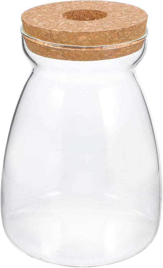 Glass Plant Jar -Plants Propagation Station - Micro Landscape Terrarium Container Desktop Plant Jar Hydroponic Vases Gardening for Plant Lovers(Size L)