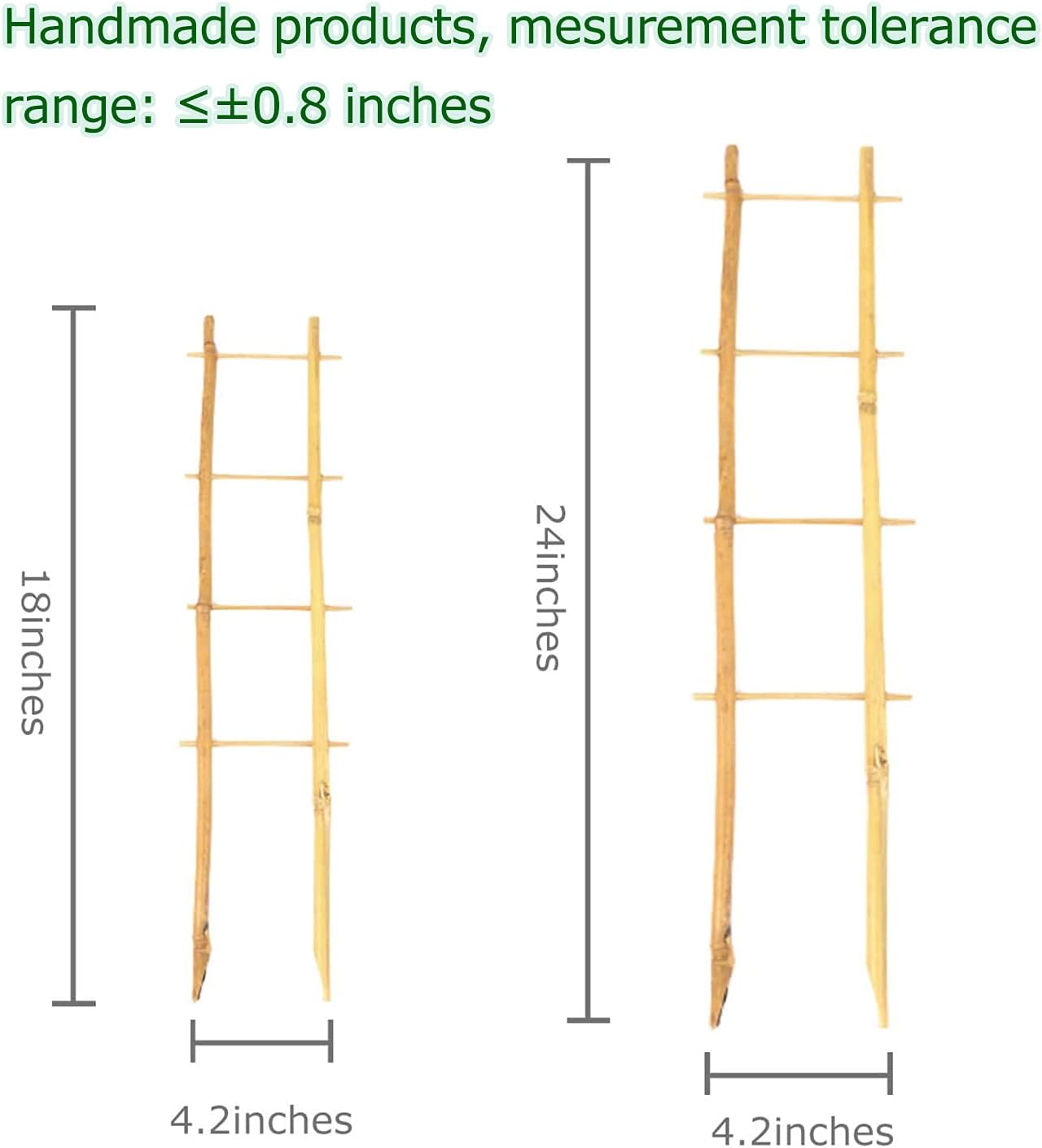 24 Inch Trellis for Potted Plants, 3 Pack Bamboo Trellis Indoor, Natural Garden Trellis for Climbing Plant Monstera Hoya Vegetables and Fruits