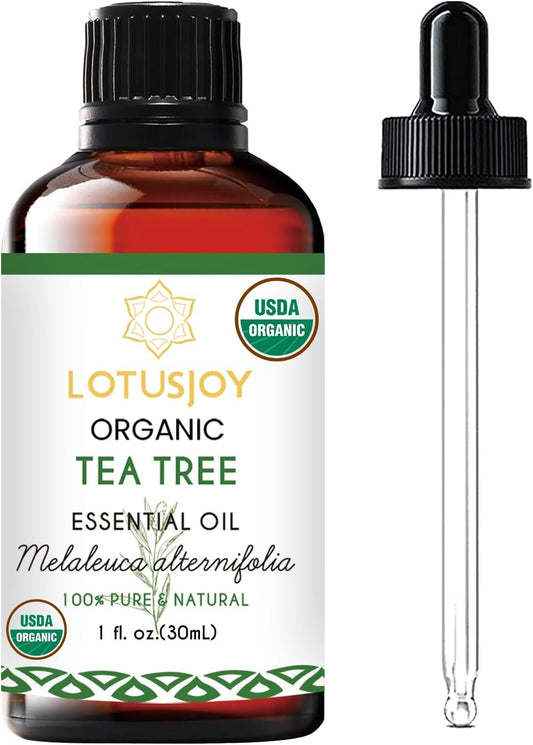 Organic Tea Tree Oil for Skin, Hair, Face, Scalp, Nails, 100% Pure Australian Tea Tree Essential Oil for Room Linen Spray, Diffuser -1 Oz