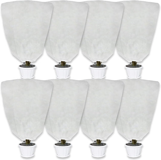 8 Pack Plant Covers Freeze Protection for Winter, 47.2"×31.5" Frost Cloths for Outdoor Plants Cold Weather Blankets with Drawstrings