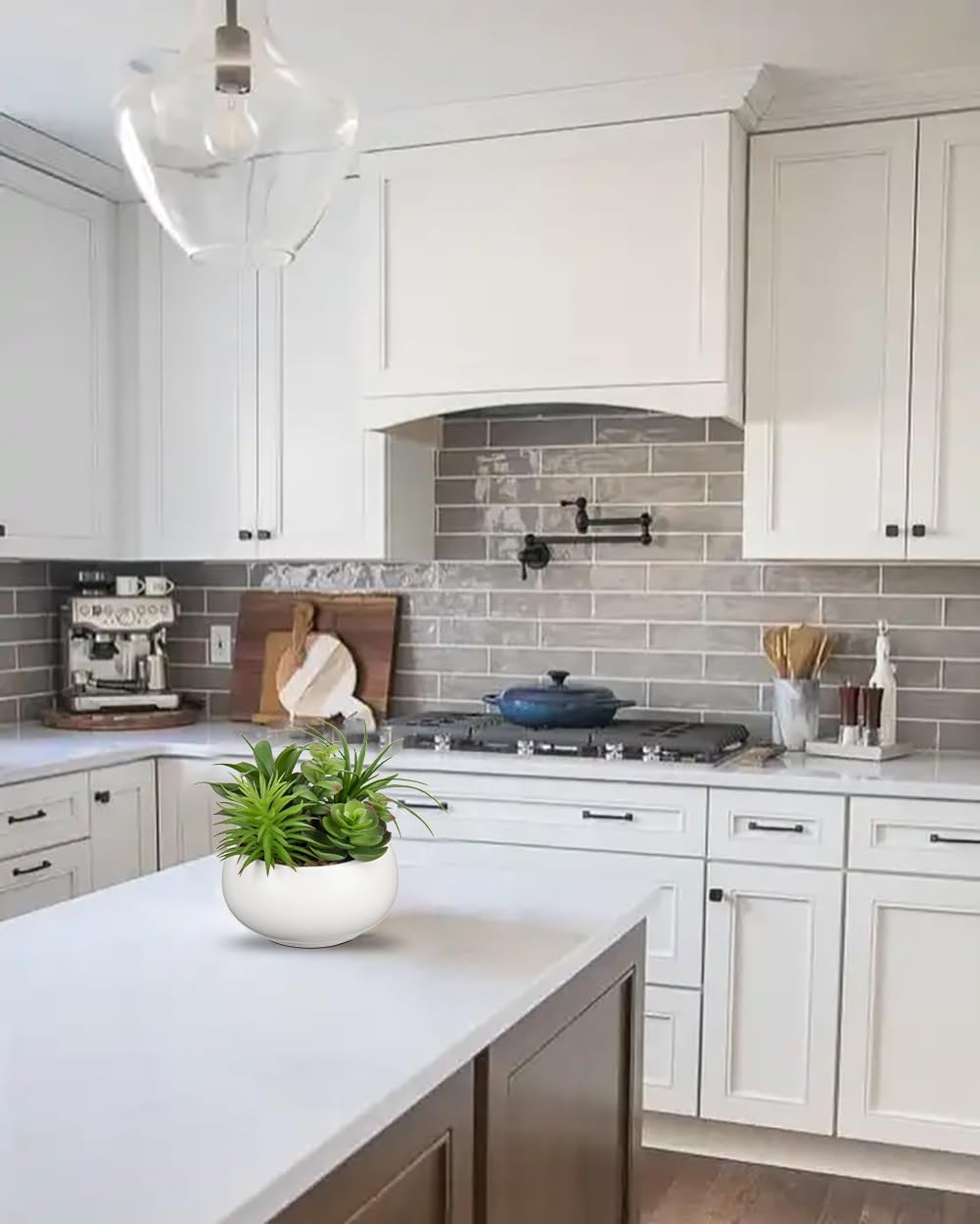 Fake Plants Artificial Succulents in Pots Faux Succulent Arrangement Potted Plant in White Ceramic Planter Bowl for Home Decor Office Desk Bathroom Shelf Living Room Indoor Decorations