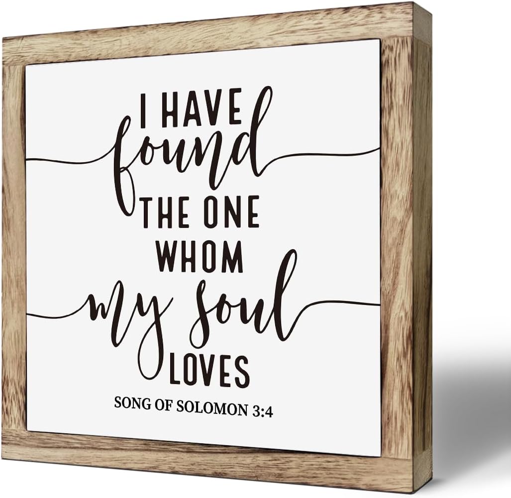 Scripture Sign, Song of Solomon 3:4 Sign, I Have Found the One Whom My Soul Loves, Wooden Plaques Box Signs, Bedroom Decor, Wedding Decoration, Church Decoration, Christian Decor Art, Valentines Day Gift