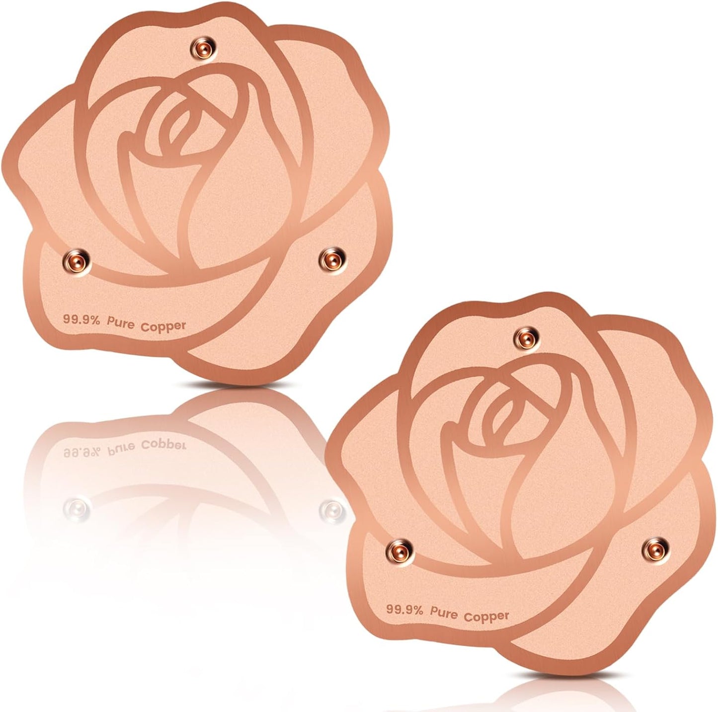 Bird Bath Copper Disk,Bird Bath Purification Disk 0.6mm Reinforced 99.99% Pure Copper Cleaning Disk with 3-Point Support,Fits Outdoor Birdbath & Bowl,Provide Safe Clean Water,Rose-2Pcs