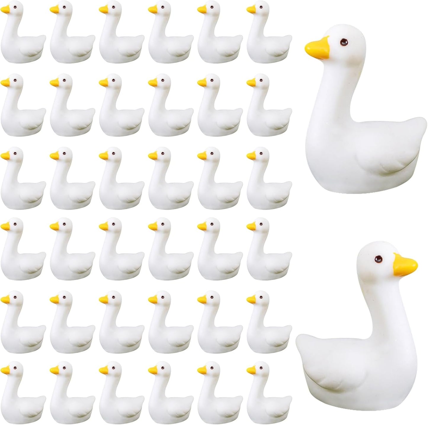 100pcs Mini Tiny Goose Figurines - Resin Geese Animal Statues for Halloween Decorations, DIY Crafts, Party Gifts, Stocking Stuffers, Micro Landscape Ornaments to Hide,Small Desk Goose Decor