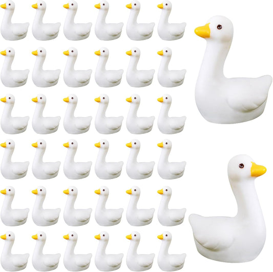 100pcs Mini Tiny Goose Figurines - Resin Geese Animal Statues for Halloween Decorations, DIY Crafts, Party Gifts, Stocking Stuffers, Micro Landscape Ornaments to Hide,Small Desk Goose Decor