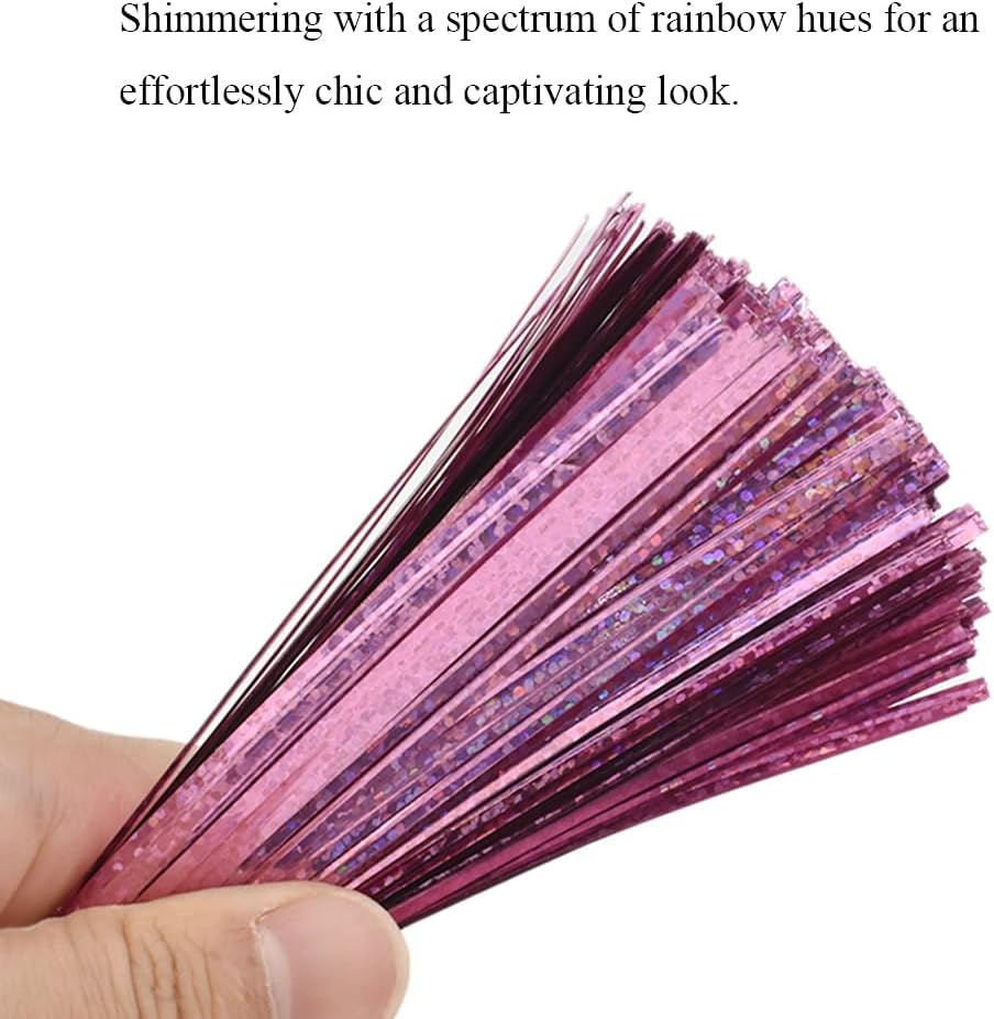 HAHIYO 300Pcs 4inches Holographic Pink Metal Twist Ties Bread Candy Coffee Bag Ties Plant Garden Twist Ties for Cellophane Treat Bags Gift Wraping Bags Plastic Bags Party Cake Present Art Crafts