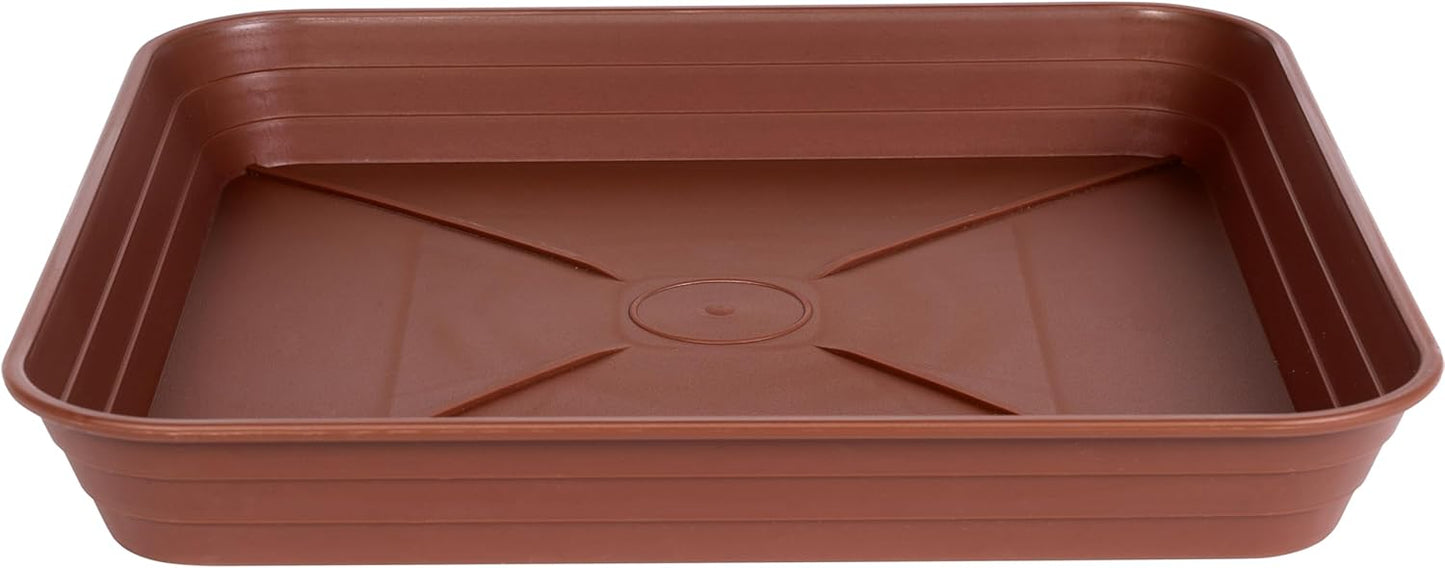 4 Pack Square Plant Saucer Tray 8 inch, 6 8 10 12 14 16 18 20 inch Heavy Duty Plastic Square Plant Saucers for Indoors Outdoor, Flower Planter Drip Trays for Pots, Seed Starting Tray