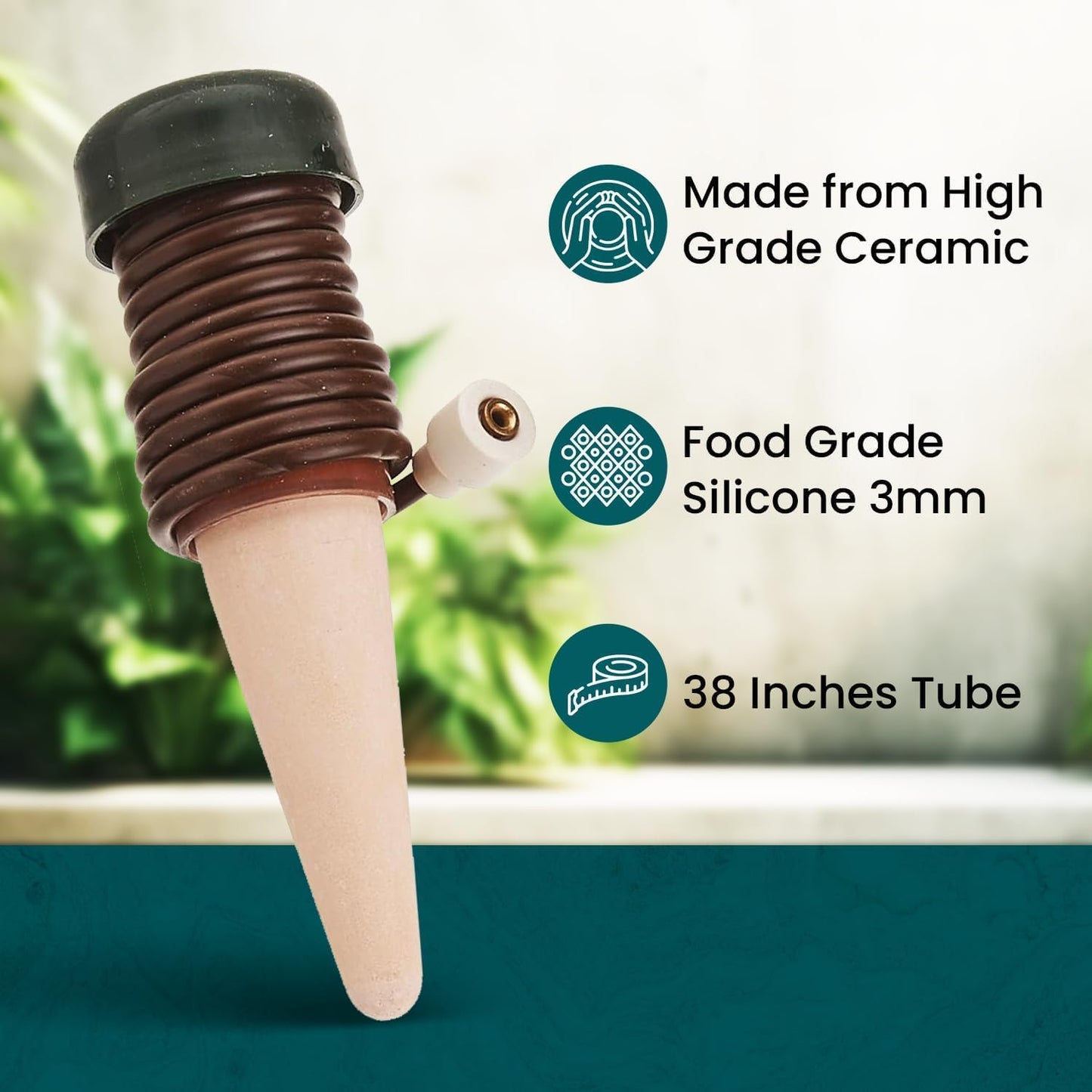 Blumat Classic Plant Watering Stakes with Adapters - Self Watering Planter Insert for Pots - Automatic Plant Waterer & Plant Accessories (14 Pack)