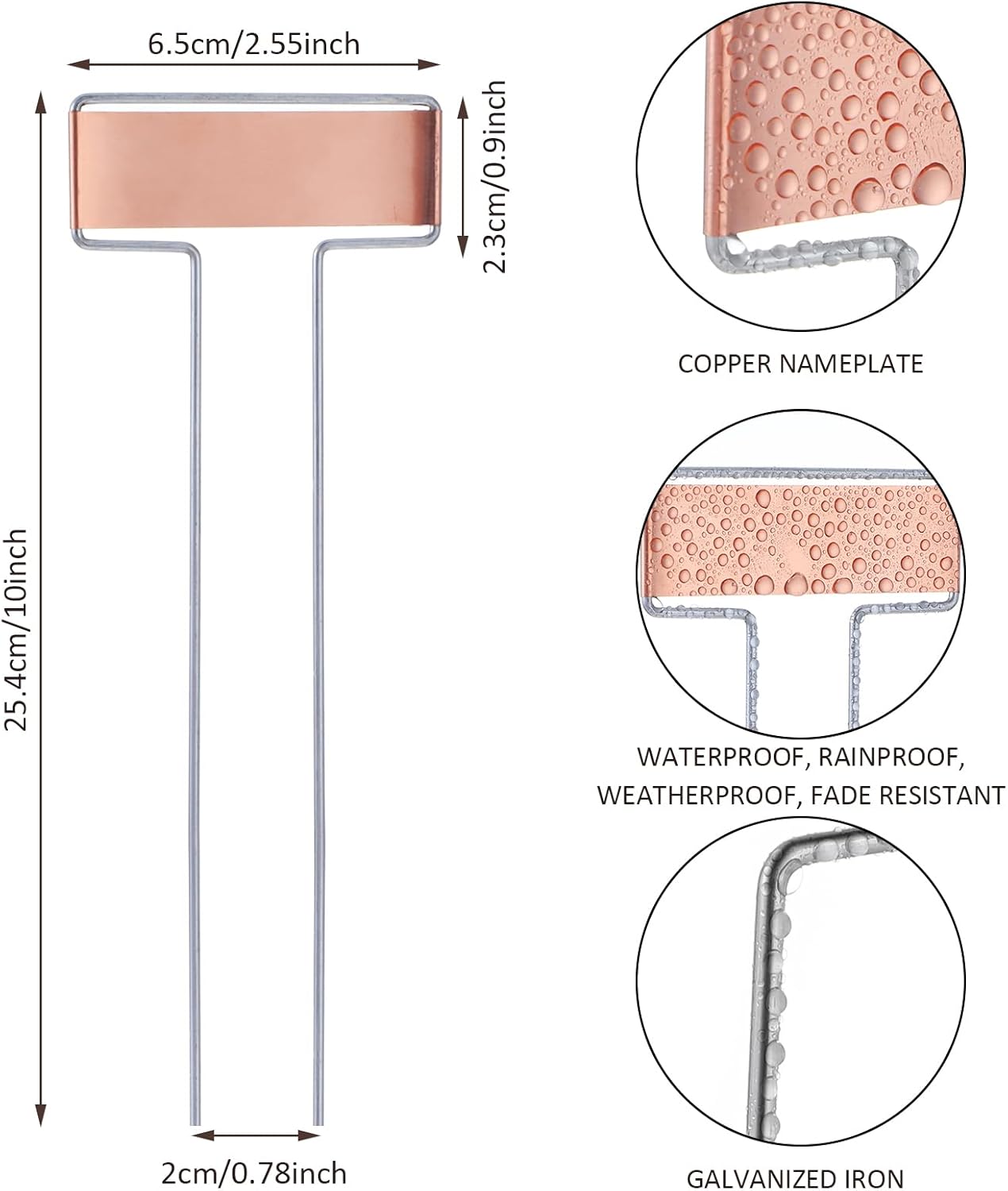 32 PCS Metal Plant Labels - Copper Garden Stakes, High Copper Plate Plant Name Tags, Metal Plant Labels for Flowers, Vegetables, Seedlings, Seed, Etc (Purple)