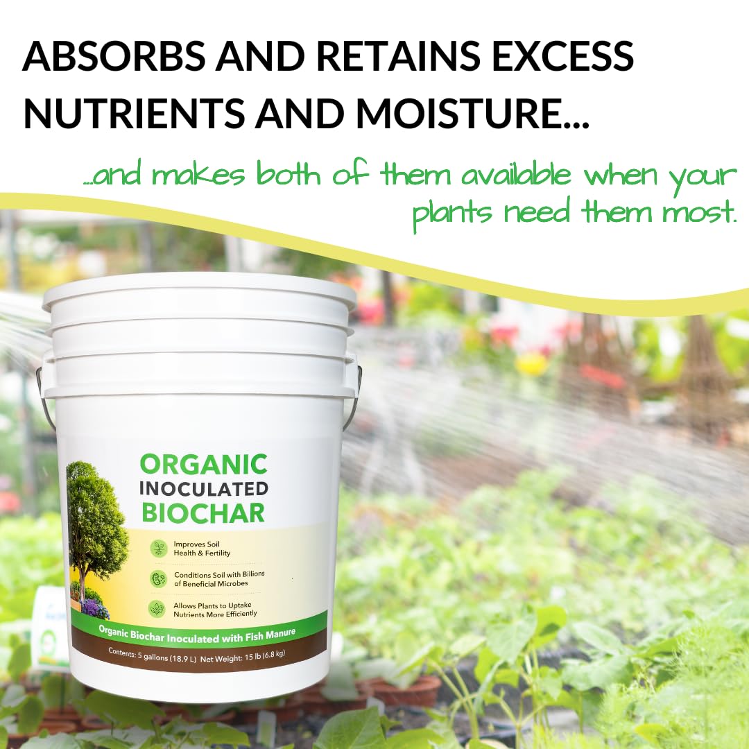 FOOP Organic Inoculated Biochar: Helps Plants and Trees Get The Most Out of Soil | Allows Plants to Uptake Nutrients More Efficiently | Contains Millions of Soil-Enriching Micro-Organisms | 5G Pail
