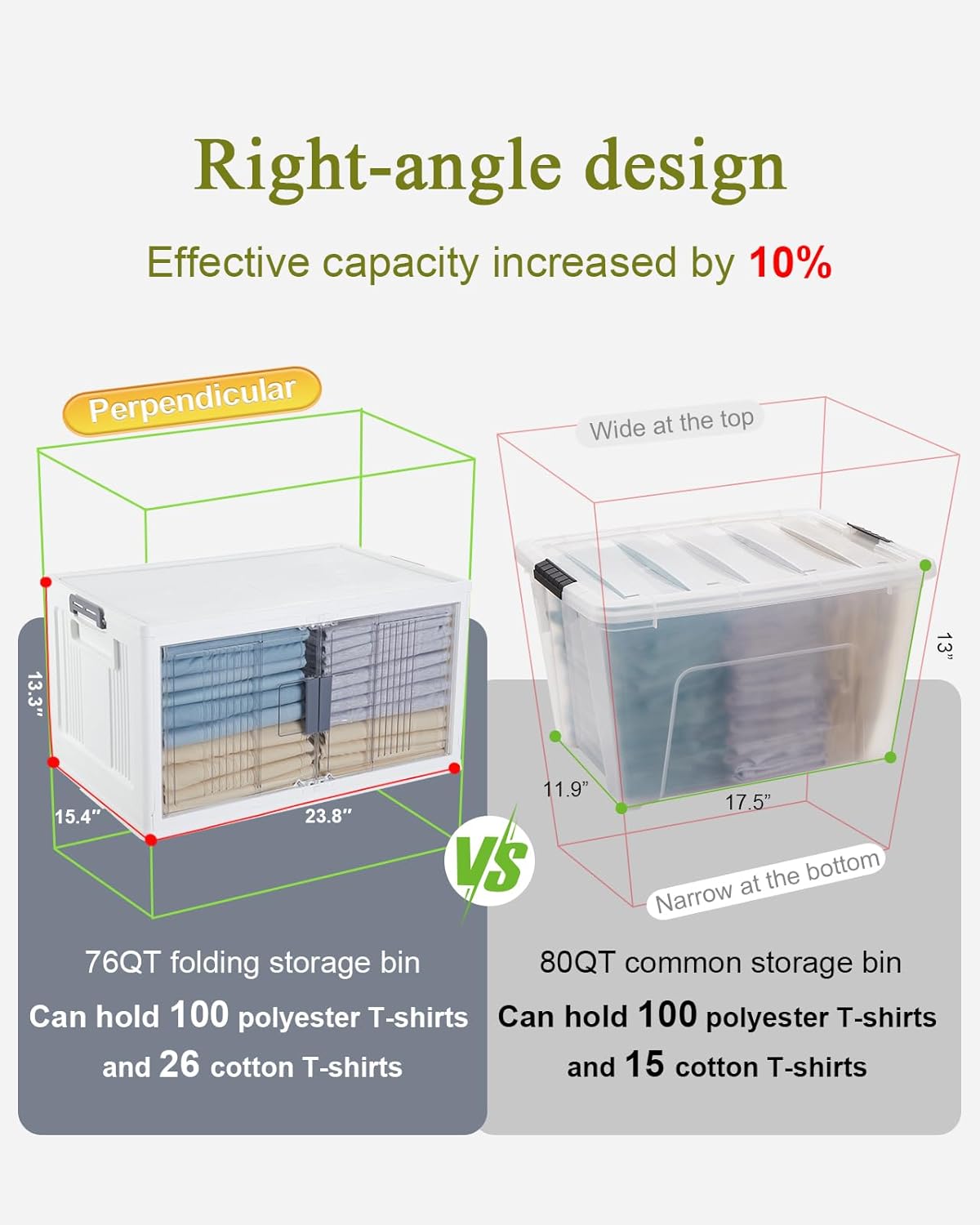 OlarHike 76QT Lockable Storage Bins with Lids - Folding Storage box with Doors and Wheels, Collapsible Plastic Storage Bins for Closets, Stackable Storage Organizer, Storage Containers, 3 Pack Cubes