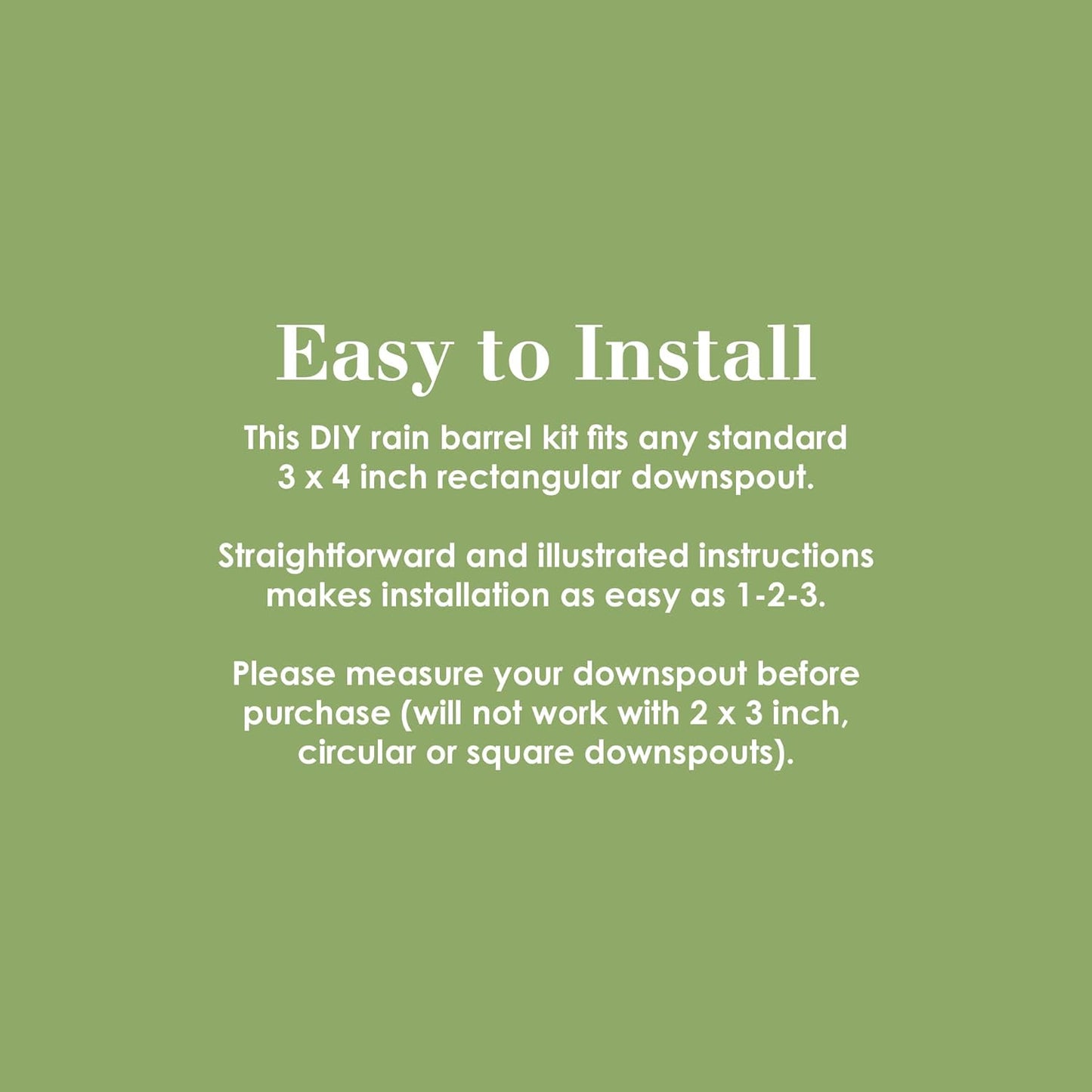 EarthMinded Rain Barrel Diverter Kit - Rain Diverter for 3 x 4 Inch Downspouts, Includes Spigot and Downspout Diverter - Convert Containers into Rain Barrels - Easy to Install