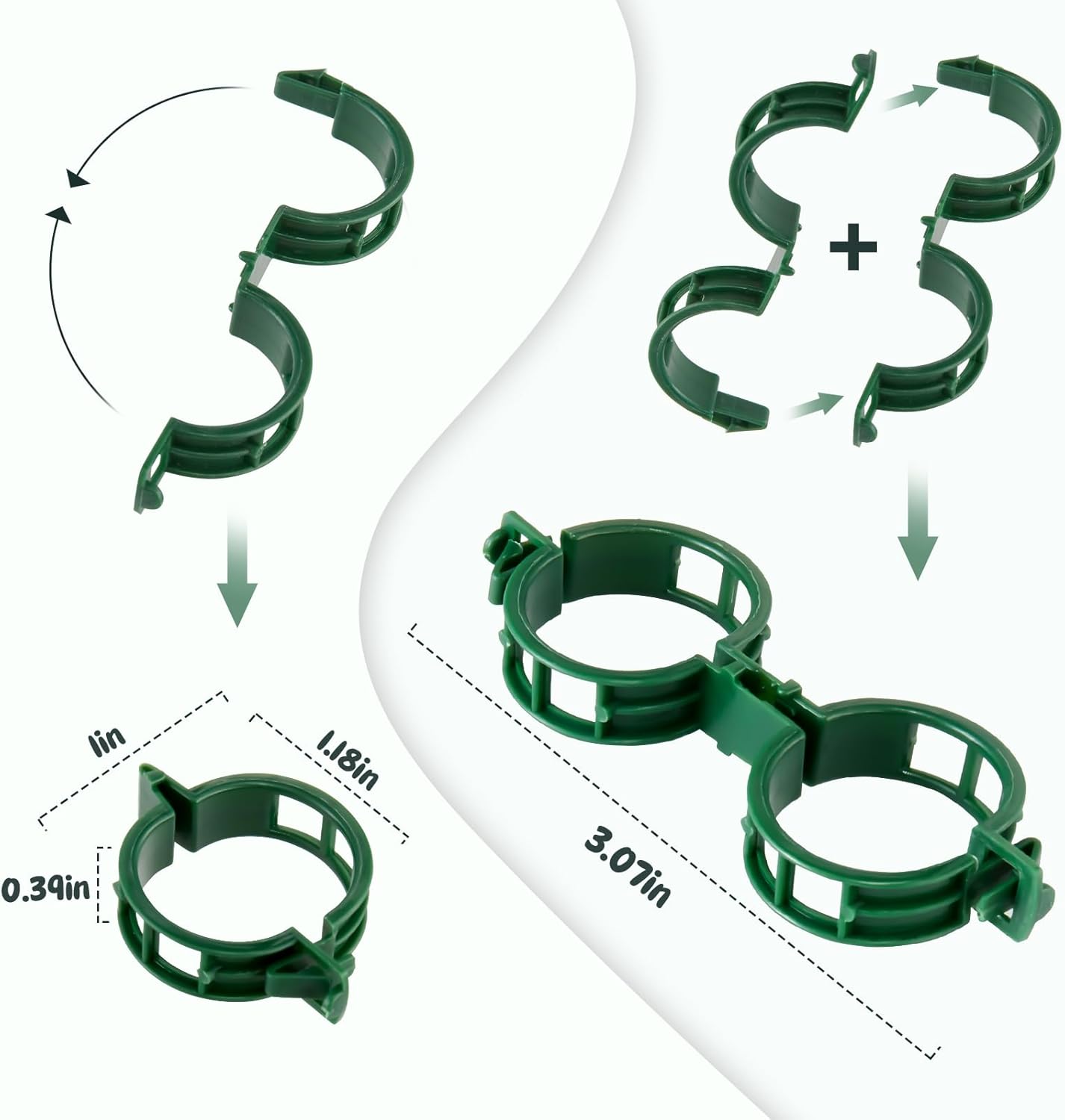 50 PCS Plant Support Clips, Tomato Vine Clips, Trellis Plastic Clips, Garden Vine Fixing Clips - for Tomato, Grape, Vegetables, Plant Stalks and Climbing Plants