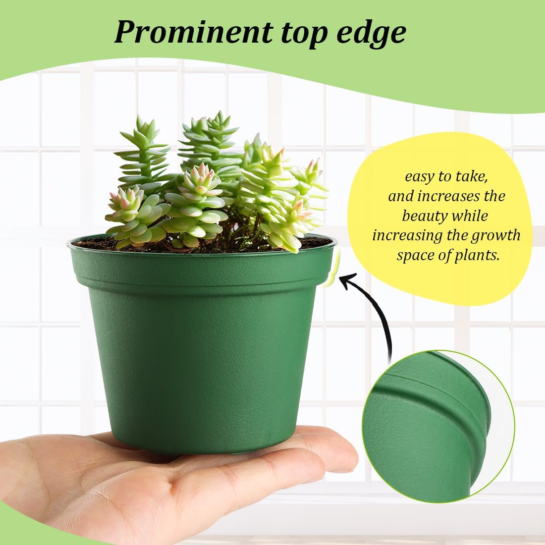 60 Pack 3 Inch Nursery Pots for Plants, Seedling Plant Pots with Drainage Holes for Indoor Outdoor Plants, Transplanting, Succulents, Seeding, Cuttings, Gardening Gifts (Green)