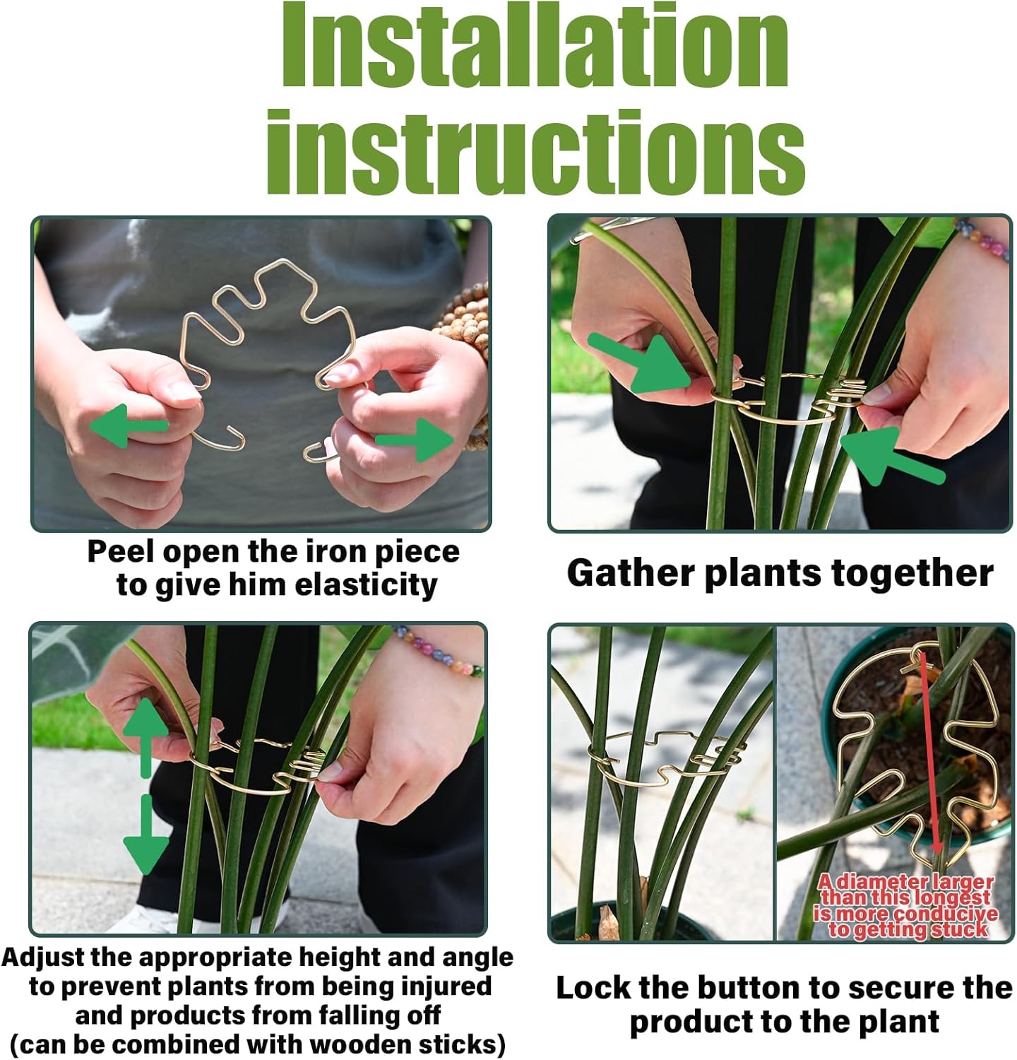 5Pcs Monstera Stem Support for Indoor Plants - 4.13 * 2.95 in- Durable Plant Support Stake Holder & Adjustable Clamp Kit for Monstera and Climbing Plants for Gardening Enthusiasts