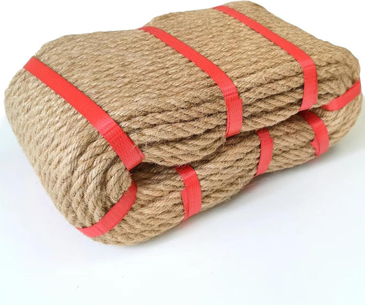 8mm Jute Twine Rope - 164ft Heavy Duty Natural Jute String for Gardening, Crafts, Packaging, DIY Projects & More - Strong, Durable & Biodegradable - Perfect for Plant Tying, Home Decor & Outdoor Use