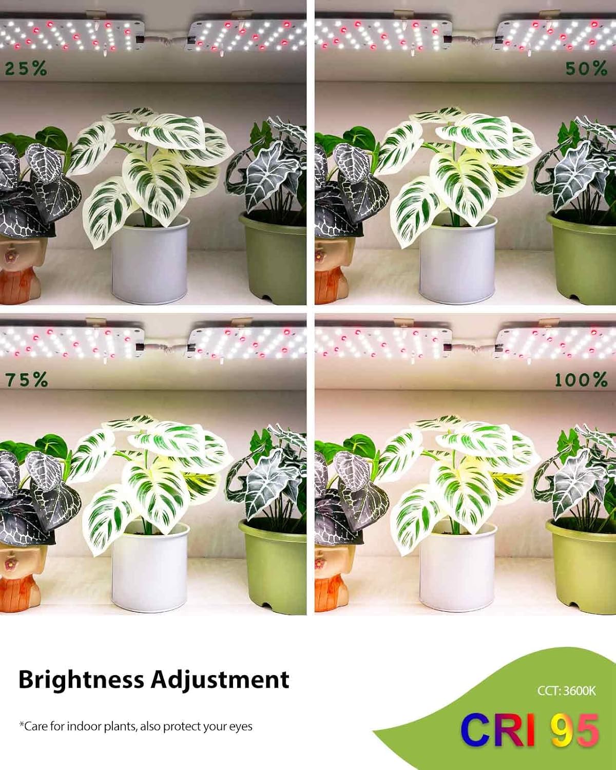 Grow Light for Indoor Plants, Dimmable Plant Light, 6/12/16H Timing LED Grow Lights Strip Full Spectrum,Ultra-Thin Plant Grow Light Panels, Under Cabinet Grow Lamps for Indoor Houseplants, 20W