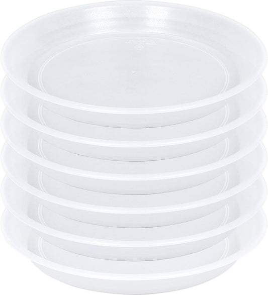 6 Pack Plant Saucer Drip Tray 9 10 inch, Clear Plant Dishes Saucer Plastic Flower Planter Saucers and Drip Trays for Indoors Outdoors, Heavy Durable Plant Plate Water Catcher (10", Clear)