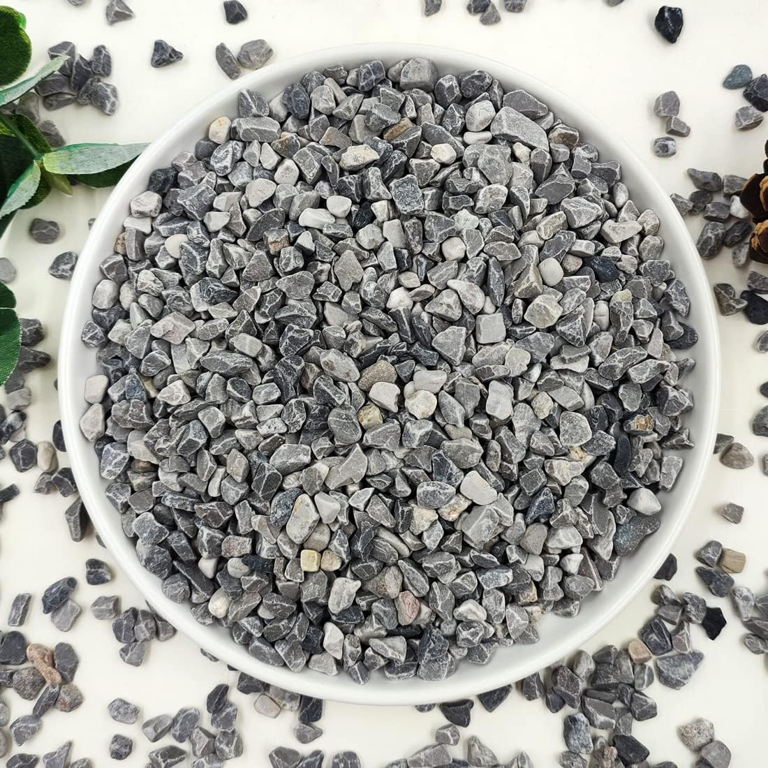 10LB Succulent and Cactus Gravel, 1/5 Inch Natural Decorative Polished Pebbles for Landscaping, Grey River Rocks for Plants, Vases, Aquariums, Terrarium and Outdoor Gardening